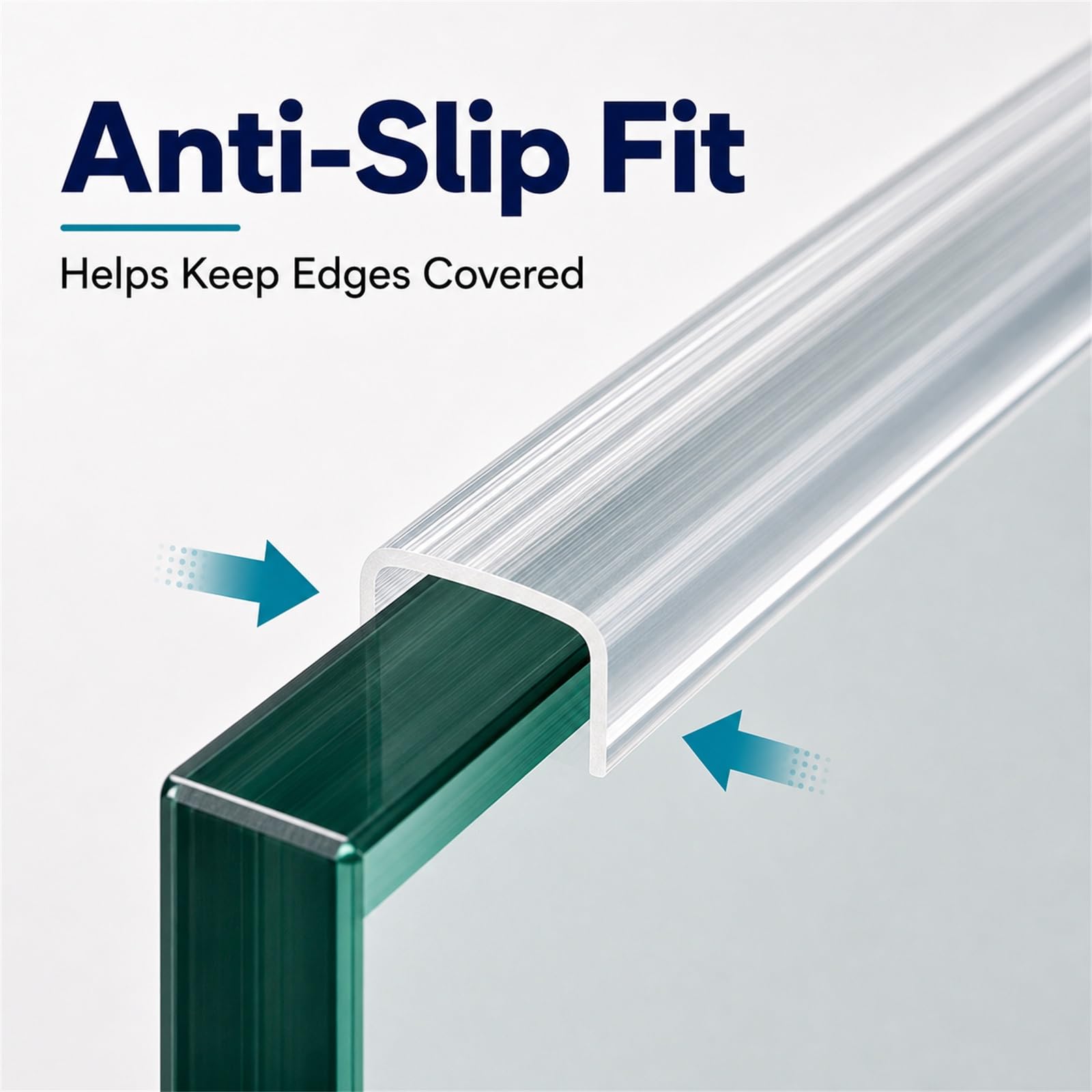 Klemmprofil FüR Glastische U-FöRmige Transparente,Transparenter U-FöRmiger Glaskantenschutz,Wasserfeste Und Schmutzabweisende,Geeignet FüR Glastische,Regale,TüRen,Fenster Und HolzmöBel