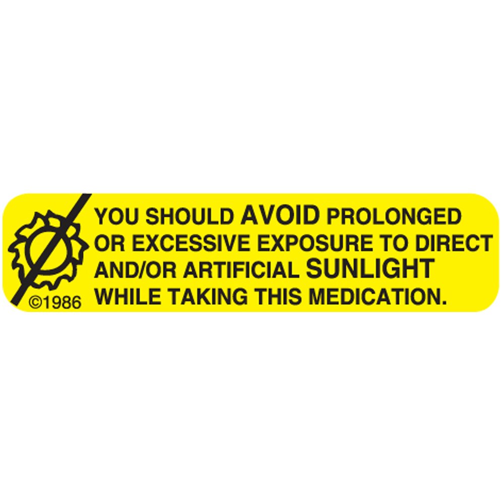 Pharmex 11-X "You Should Avoid" Permanent Paper Label, 1 9/16" x 3/8", Yellow, Pack of 1000