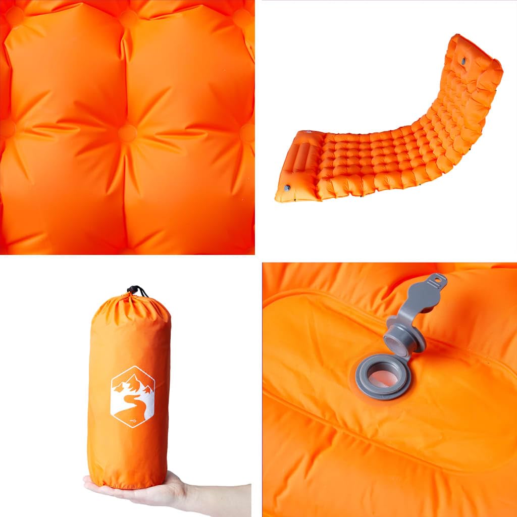 INLIFE Selbstaufblasende Isomatte mit Kissen Orange,Sportartikel,Outdoor-Aktivitäten,Camping & Wandern,Isomatten,Orange,0.94 KG,4007095