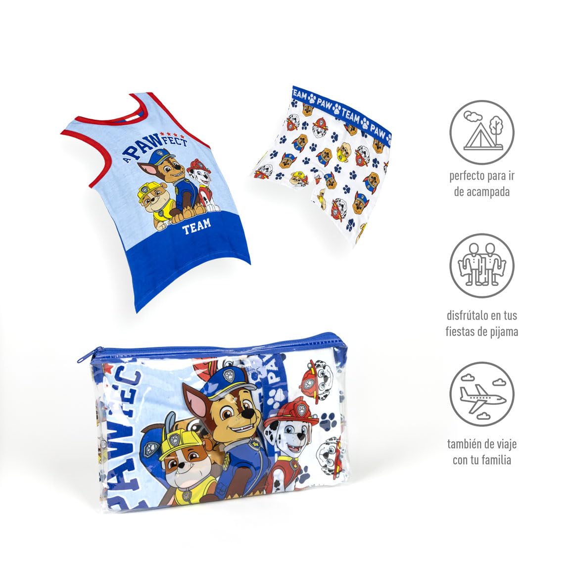 CERDÁ Life's Little Moments Pack Pijama Corto de Tirantes Y Neceser de La Patrulla Canina Juego de Pijama Niños