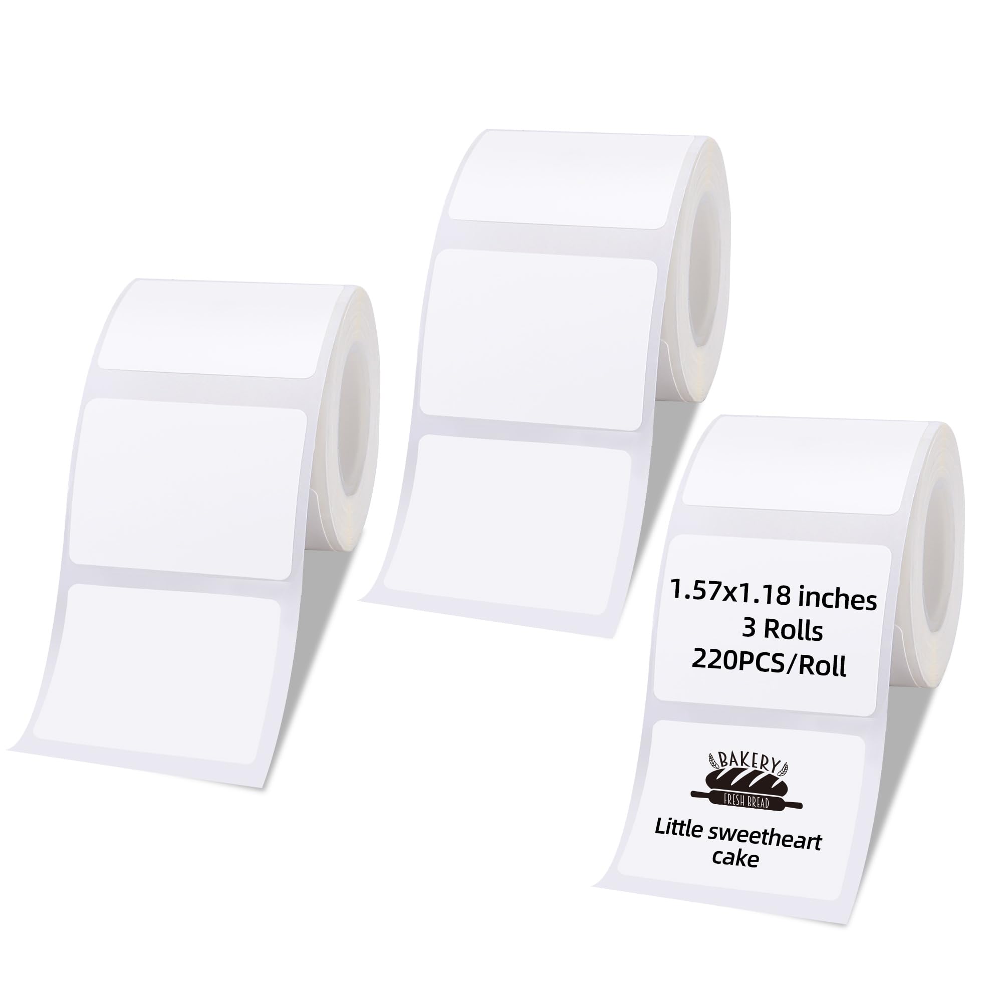 White Thermal Label Sticker for L7/L9/P50/M120/M110/M200/M220/221B Label Maker, 3 Rolls 1.57”x1.18”(40x30mm) Business Shipping Address Logo Jar