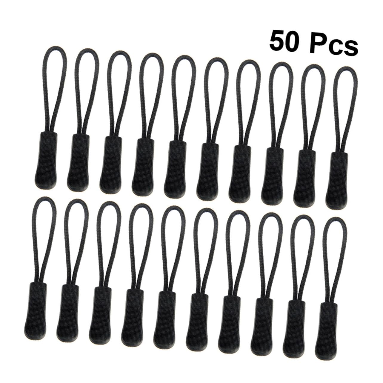 DOITOOL Practical Zipper Extension Kit 50pcs Zipper Pull Cord Ends for Clothing Bags and Suitcases