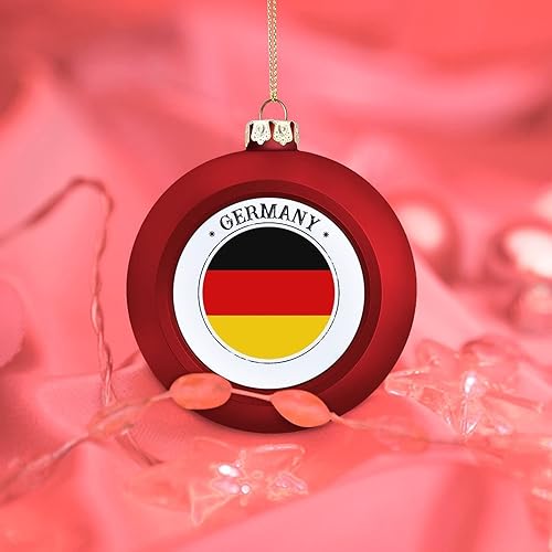 Miniatura 7 de Adorno de bola de Navidad de Alemania, bandera de las naciones, bandera de Alemania, adornos de bola de sello de Alemania, recuerdo colgante para