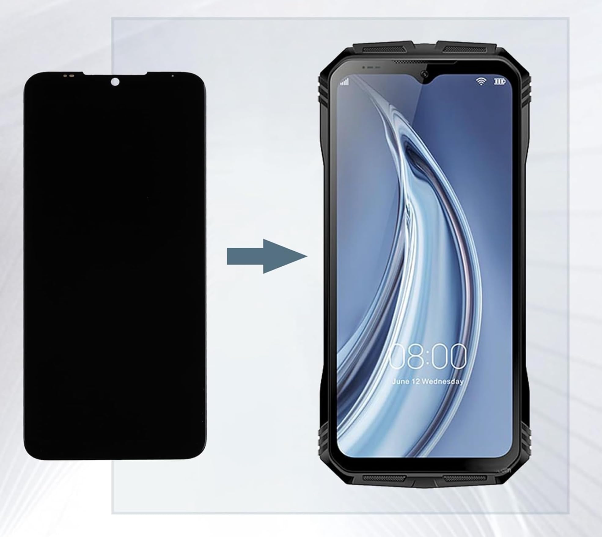 Audiosystem Display Lcd Schermo per Doogee V30 / V30T / V30 Pro/V-Max Vetro Touch screen - Ricambio pari all'Originale Riparazione Monitor Ricambio Nero