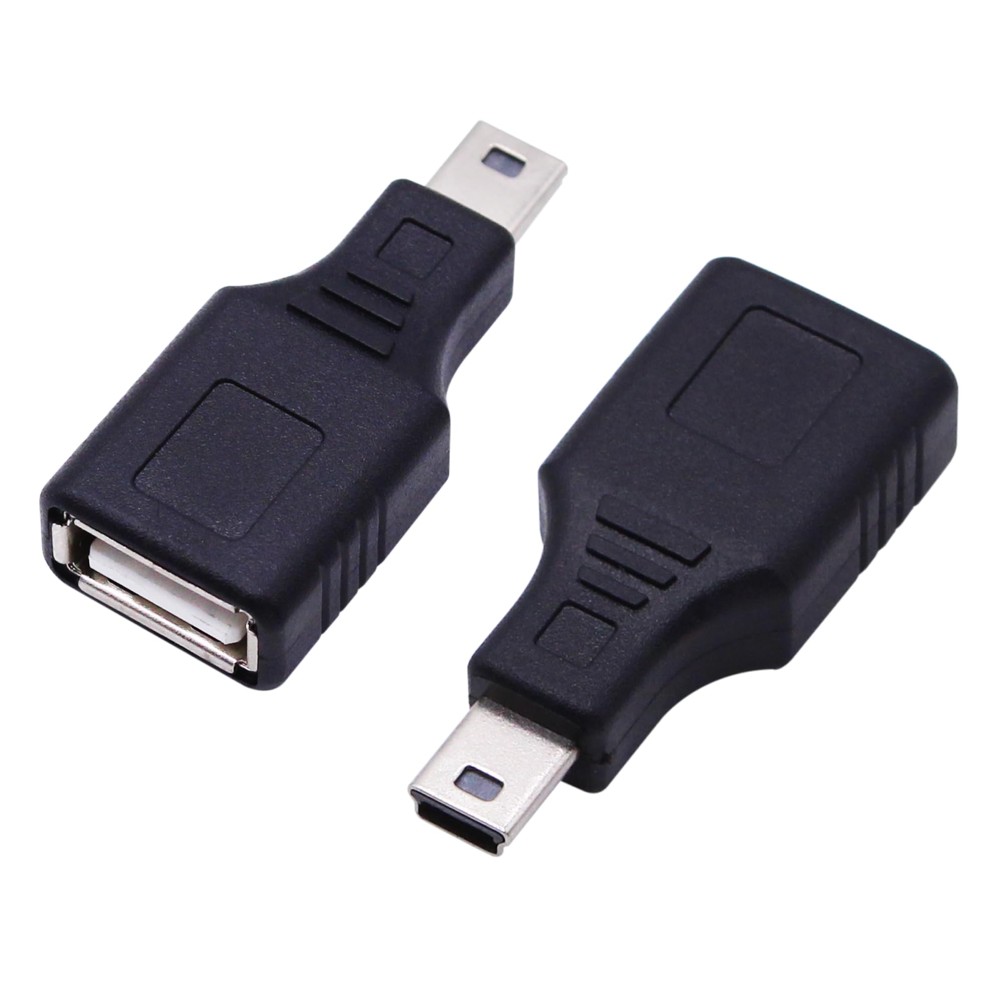 Xilaghy Mini USB to USB A OTG Adapter,Straight Mini USB 5 Pin Male to USB Type A Female Adapter Converter for Digital Cameras,Black(2 Pack)