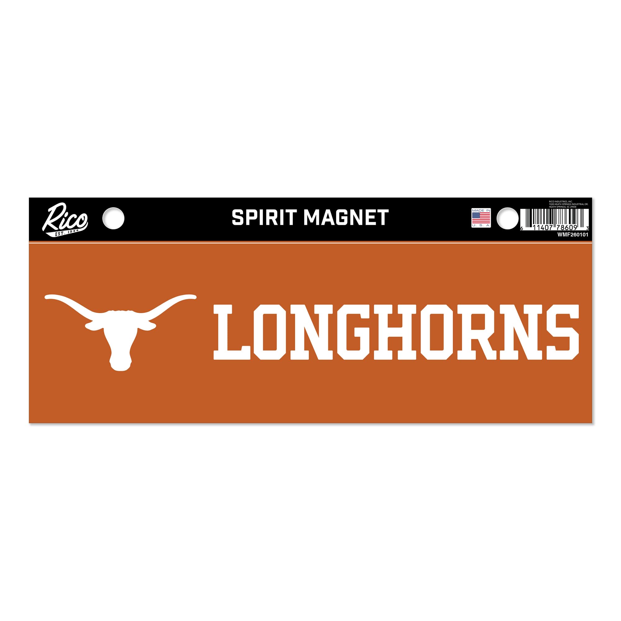 Rico Industries Texas Longhorns Ncaa 4 X 10 Team Spirit Magnet - Car, Home Décor - Refridgerator, Office, Kitchen