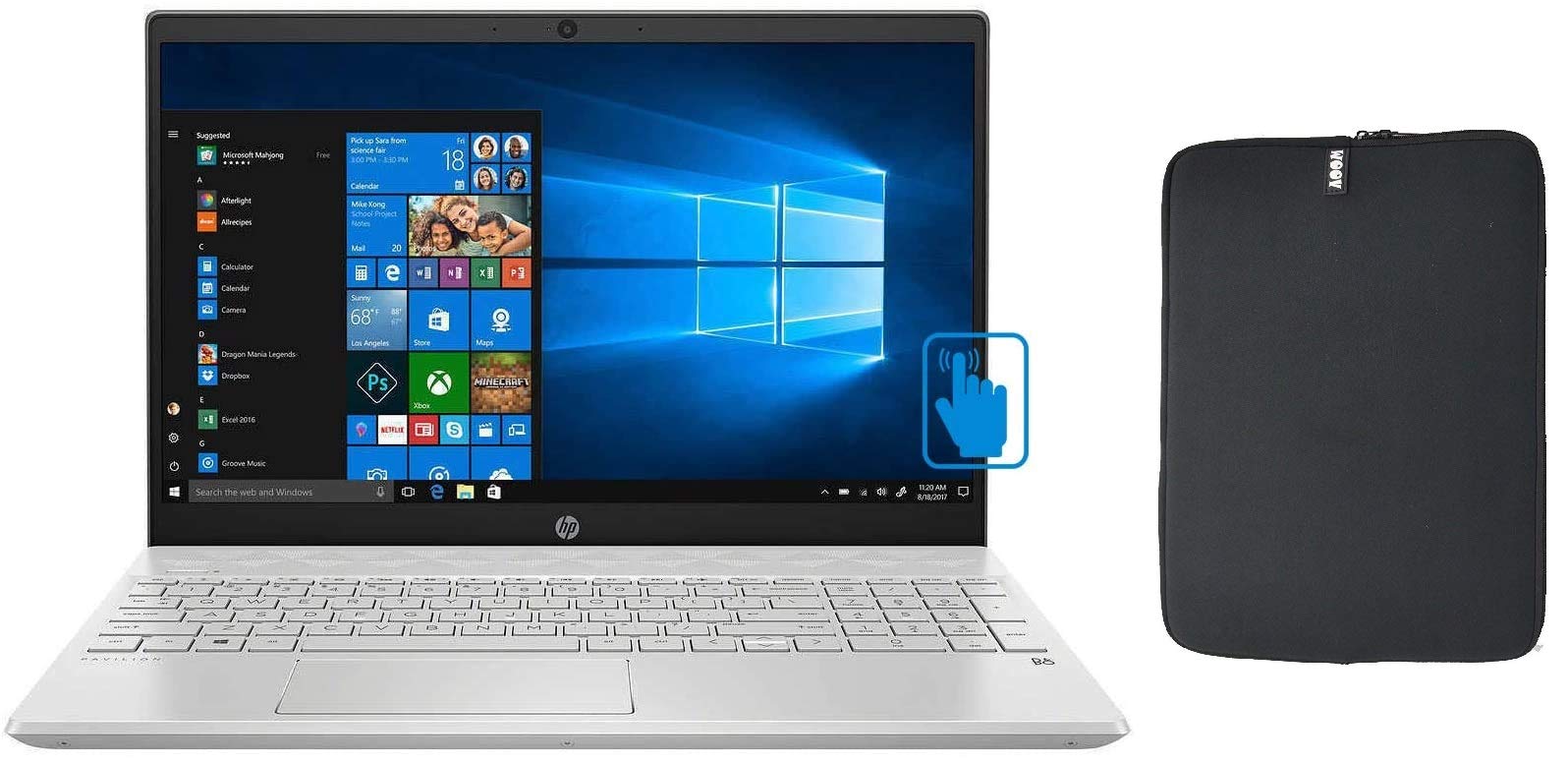 2020 HP Pavilion 15.6" FHD IPS Touchscreen Premium Laptop, 10th Gen Intel Quad-Core i7-1065G7, 32GB RAM, 512GB PCIe SSD Boot + 1TB HDD, Backlit Keyboard, WiFi 6, Windows 10, w/ WOOV Accessory Bundle