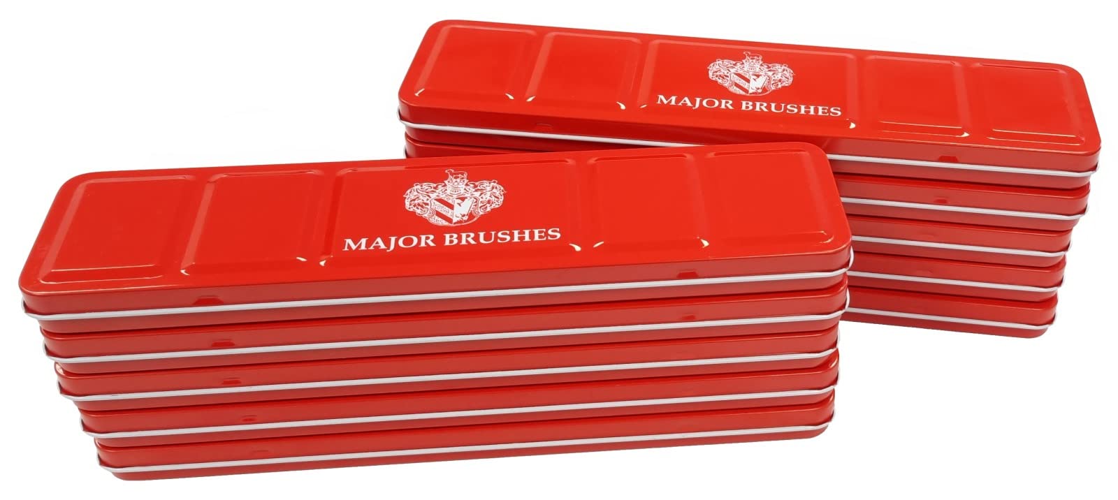Major Brushes Artist Watercolour Red Paint Tin 12 Blocks - Pack of 10