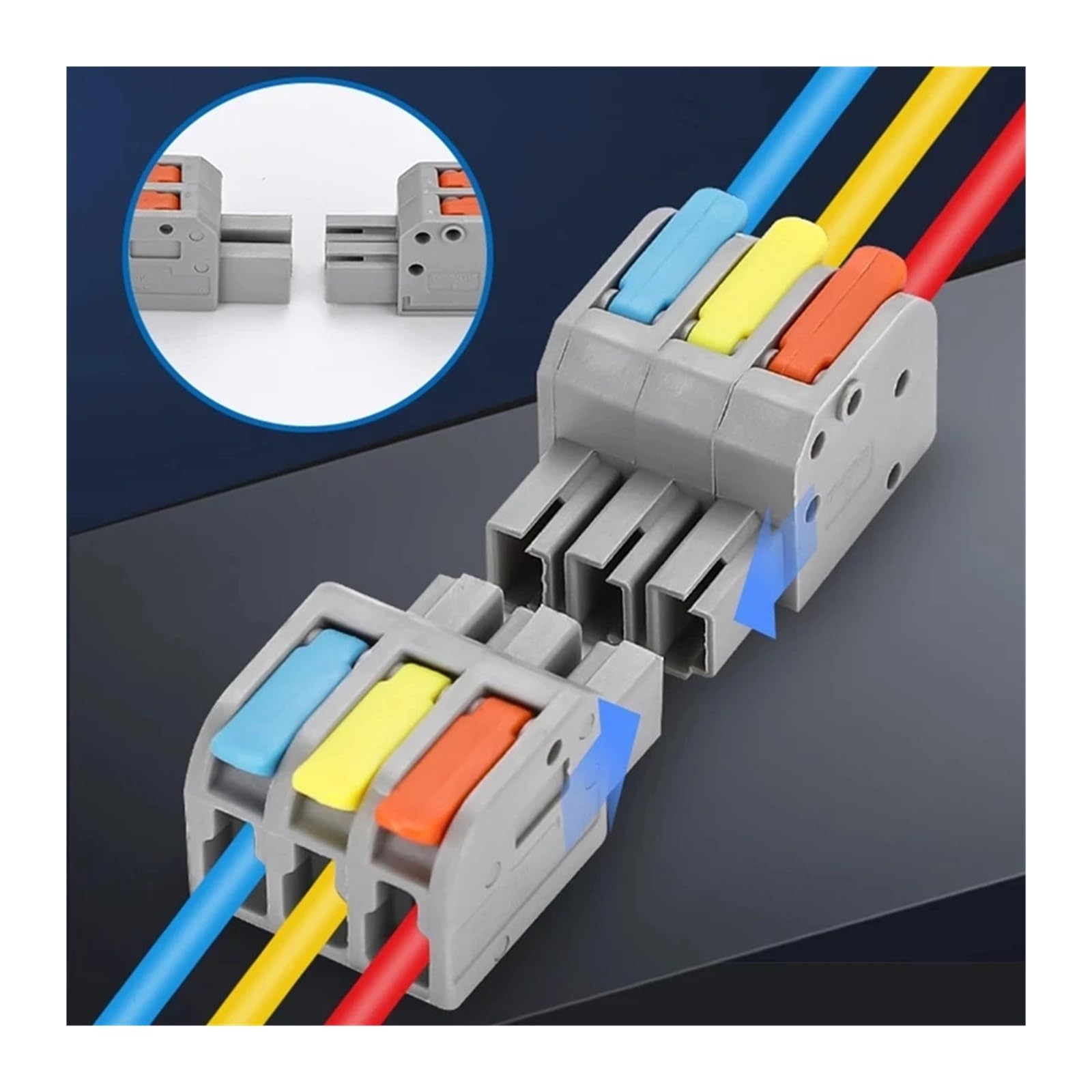 Generisch 10PCS Docking Quick Wire Connector Universal Compact Elektrische Verkabelung Anschlüsse Push-in Butt Leiter Terminal Block(DF2604D-5)