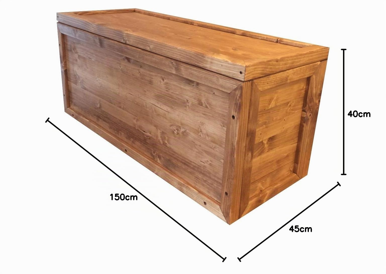 TOTAL WOOD 2012, Arcón de Madera Natural Impregnada, Modelo Samuel, Organizador con Marcos Reforzados para Interiores y Exteriores (150x40x45, Alerce)