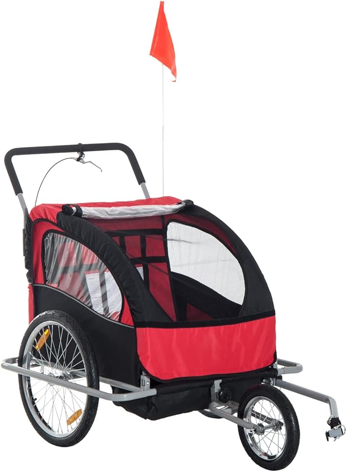 Bike Trailer for Kids 2Seater Baby Bicycle Trailer with Pivot