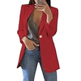 Womens Casual Blazers 2024 Winter Open Front Long Sleeve Work Office Suit Jackets Blazer