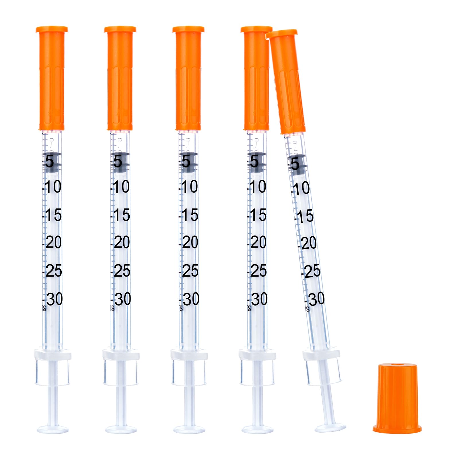 Photo 1 of 100 Pack 31G-1/4"(6mm) 0.3cc/mL Jeringa Lab Supplies Disposable Liquid Measurement Tool, Individually Wrapped