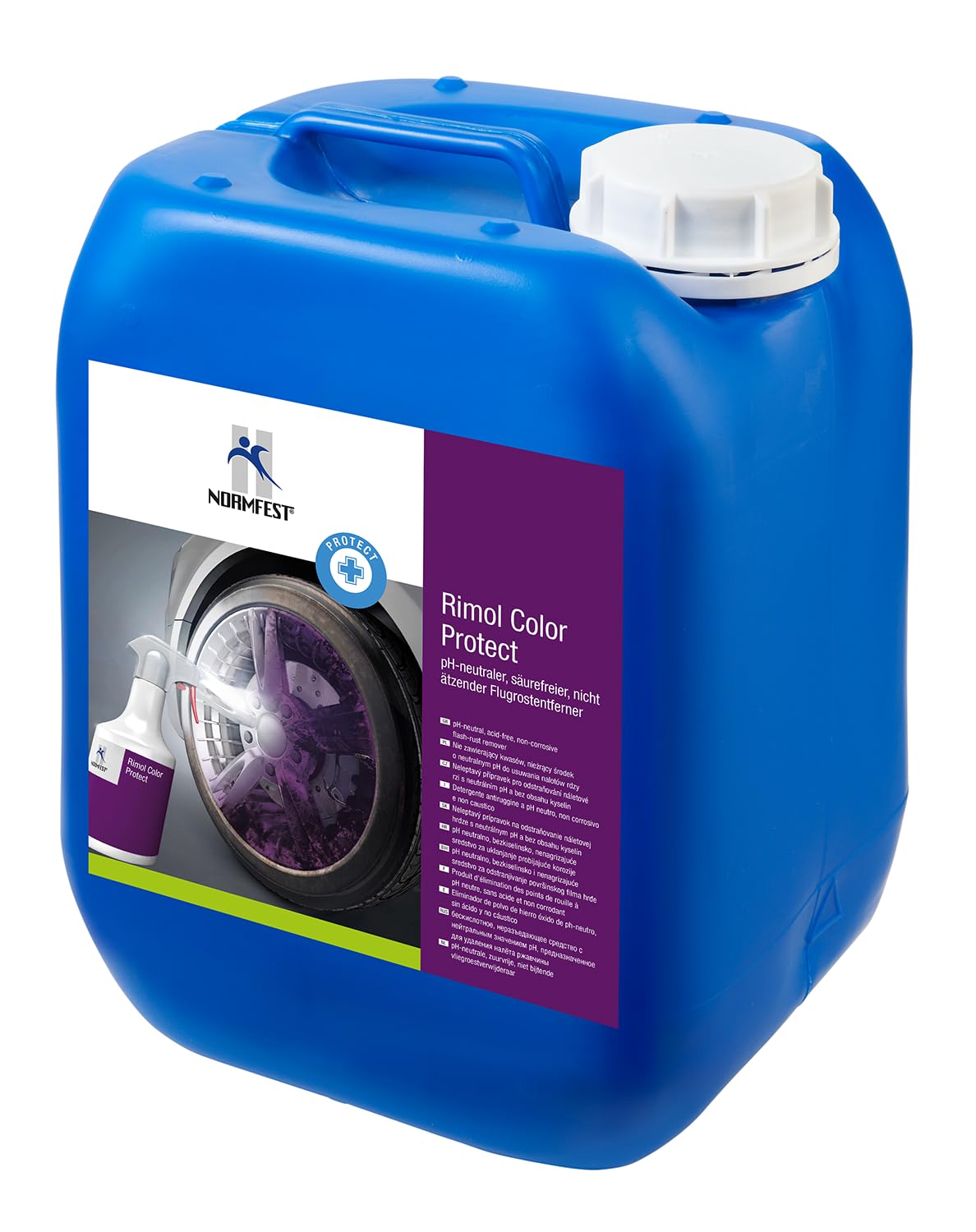 Normfest Rimol Color Protect Felgenreiniger – pH-neutraler Bremsstaub- & Flugrostentferner mit Farbwechsel, säurefrei & materialschonend, für Alu-, Stahl- & Chromfelgen – 5000 ml