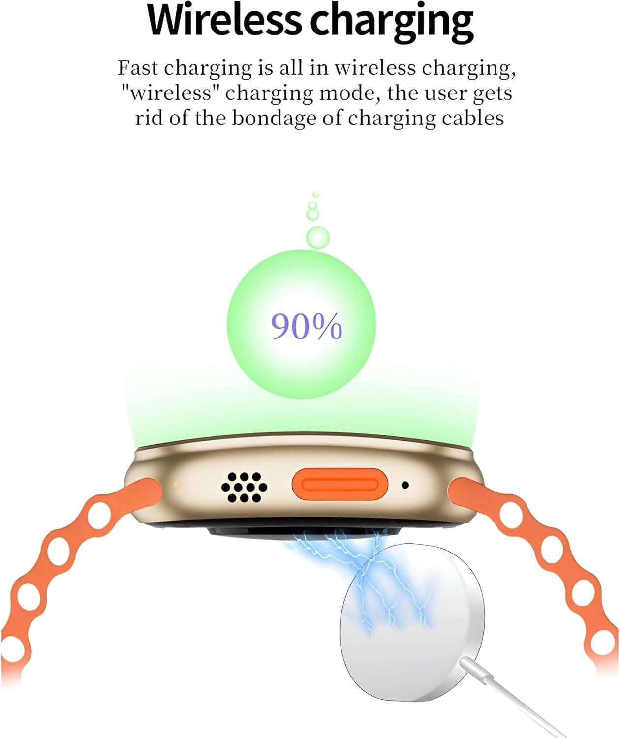 MERV X10 Ultra 3 Smart Watch being charged wirelessly