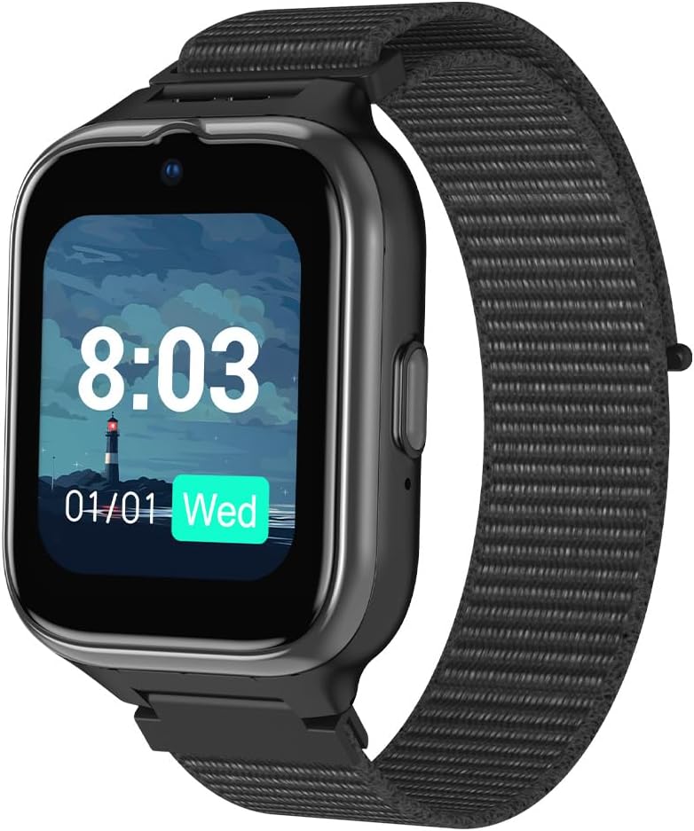 Side view of the myPhone CareWatch LTE Smartwatch, showing the black strap and a single button on the right side.