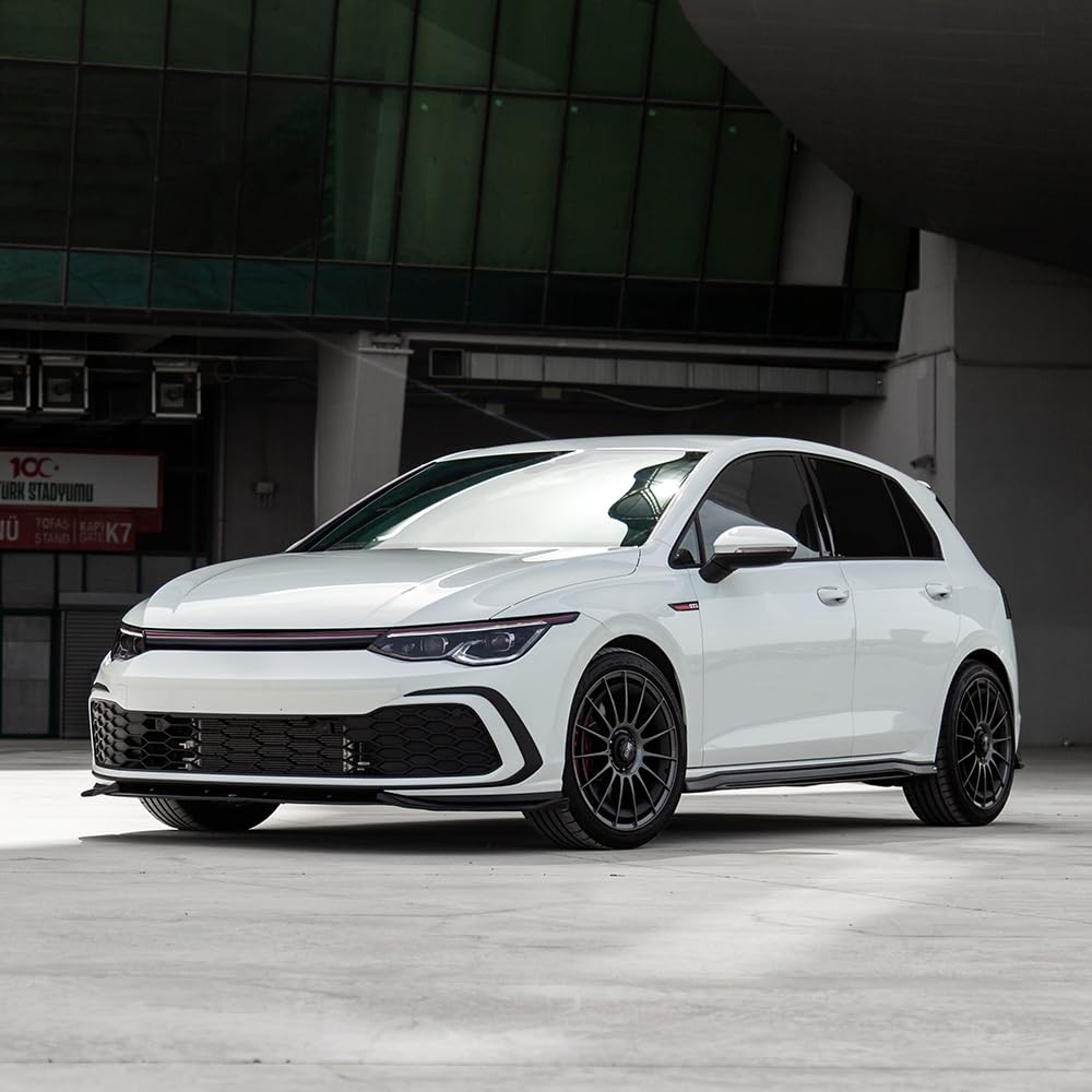 Frontlippe Frontspoiler kompatibel mit VW VOLKSWAGEN Golf 8 GTI GTE R Line 2020-2024 mit ABE TÜV Schwarz Glänzend