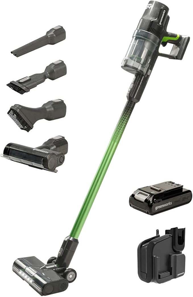 Greenworks 24V Brushless Cordless Stick Vacuum, Lightweight