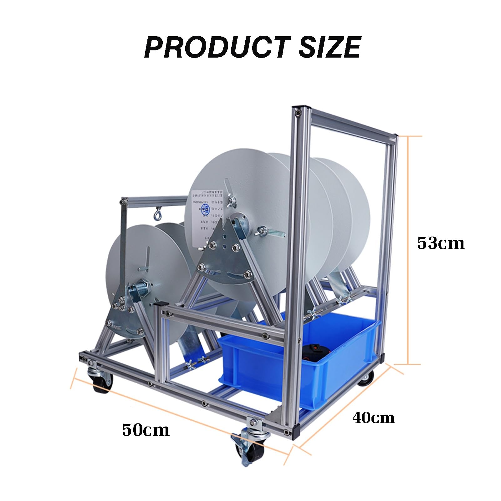 Wheeled Spool Holder With Tool Box Rolled Steel Wire/Cable Distributor Heavy Duty Conduit Display And Storage For Electrical Industrial Retail