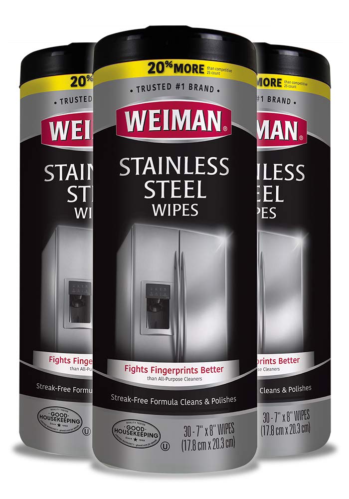 Weiman Stainless Steel Cleaner Wipes (3 Pack) Removes Fingerprints, Residue, Water Marks and