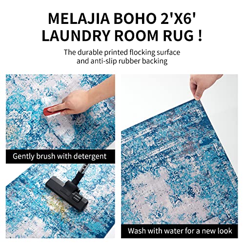 Melajia Extra Long Laundry Room Rug Runner Rubber Laundry Room Mat 2 X 6 Runner Hallway Rug Non Slip Washable Low-Profile Kitchen Mats For Entryway Bathroom #TOP4
