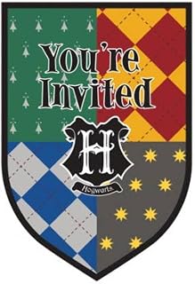 Amscan Harry Potter Postcard Invitations 8 Pack - with Seals, Envelopes and Save the Date Stickers