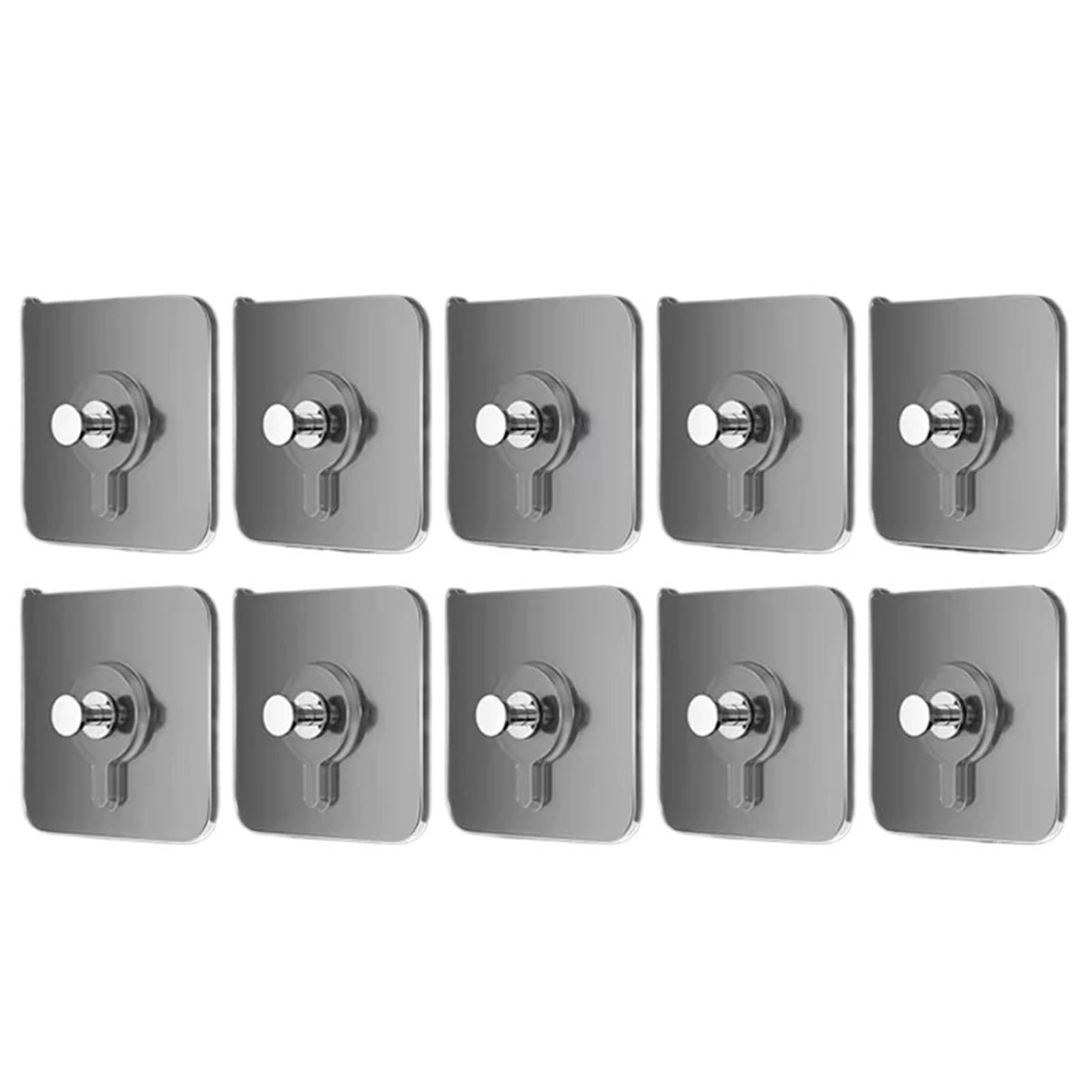 Mkyyioed 10 Pcs White Adhesive Hooks 50/10Pcs Self-Adhesive Wall Hooks For Photo Frame Clock Strong Adhesive Transparent Nails Hook Hangers Hanging Nail Holders(10 Pcs White)