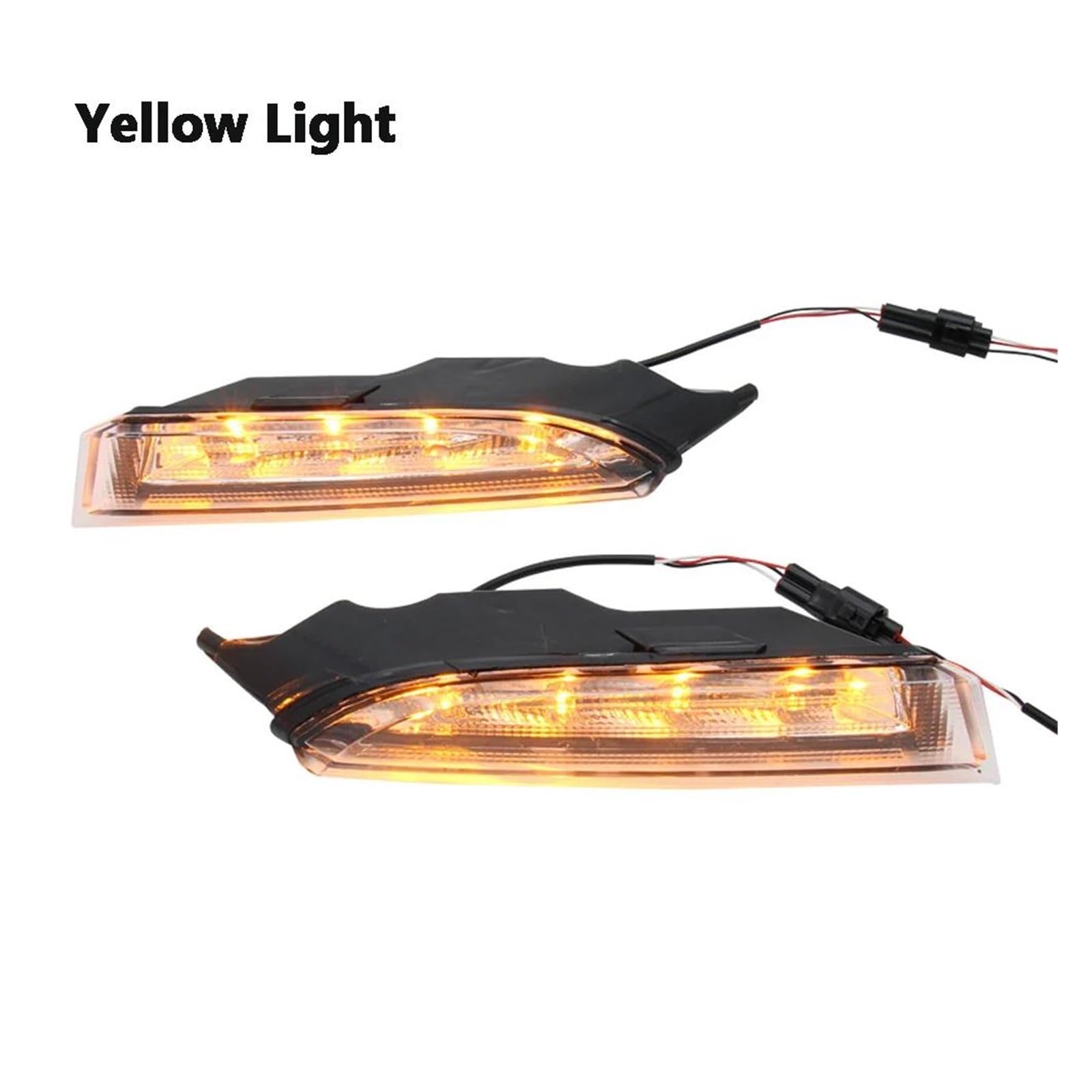 Genérico Para VW Para Scirocco R 2010-2013 Luz LED Conducción Diurna Coche Con Señal Giro DRL Amarilla Lámpara Antiniebla Exteriores Intermitente Indicador Lateral