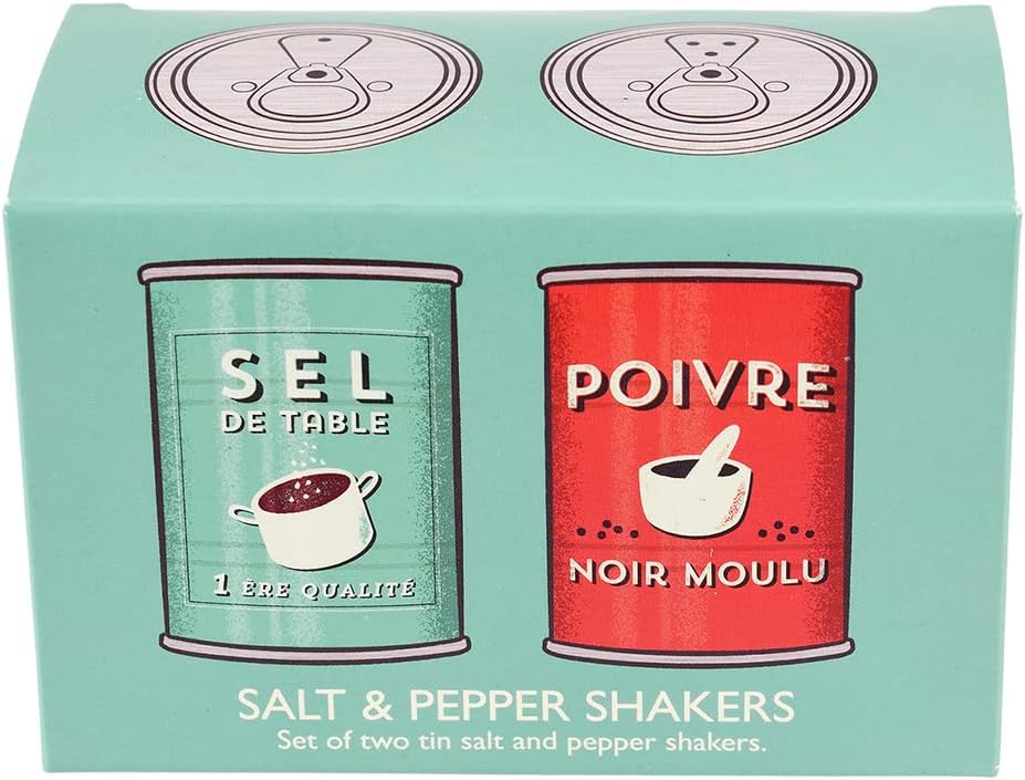 Rex London French Bistro Style Tall Salt & Pepper Shaker Set (Stainless Steel, 2 Pieces)