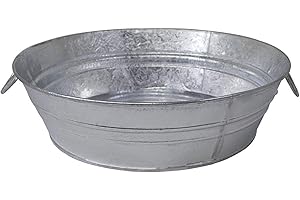 Behrens 3 Gallon Hot Dipped Galvanized Steel Low Flat Wash Tub