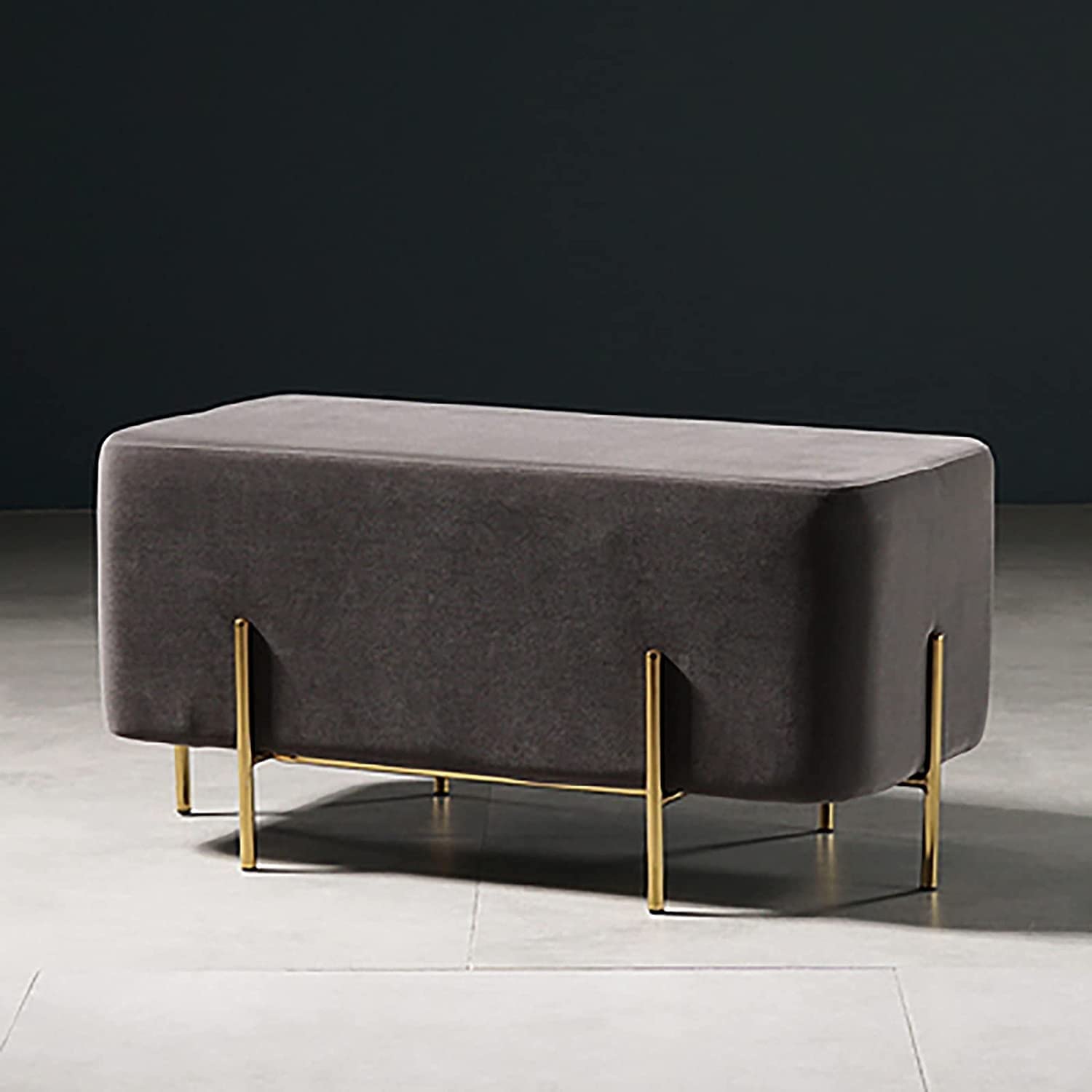 Banc ottoman en velours rembourré et multifonctions pour toute la maison