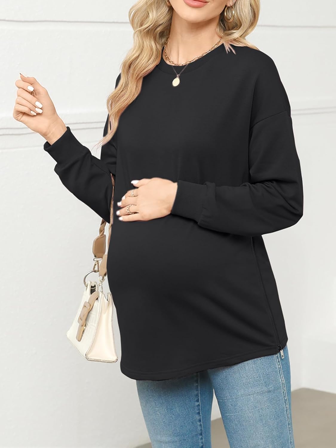 Is Shein Good For Woen's Aternity Shirts Long Sleeve Sweatshirt