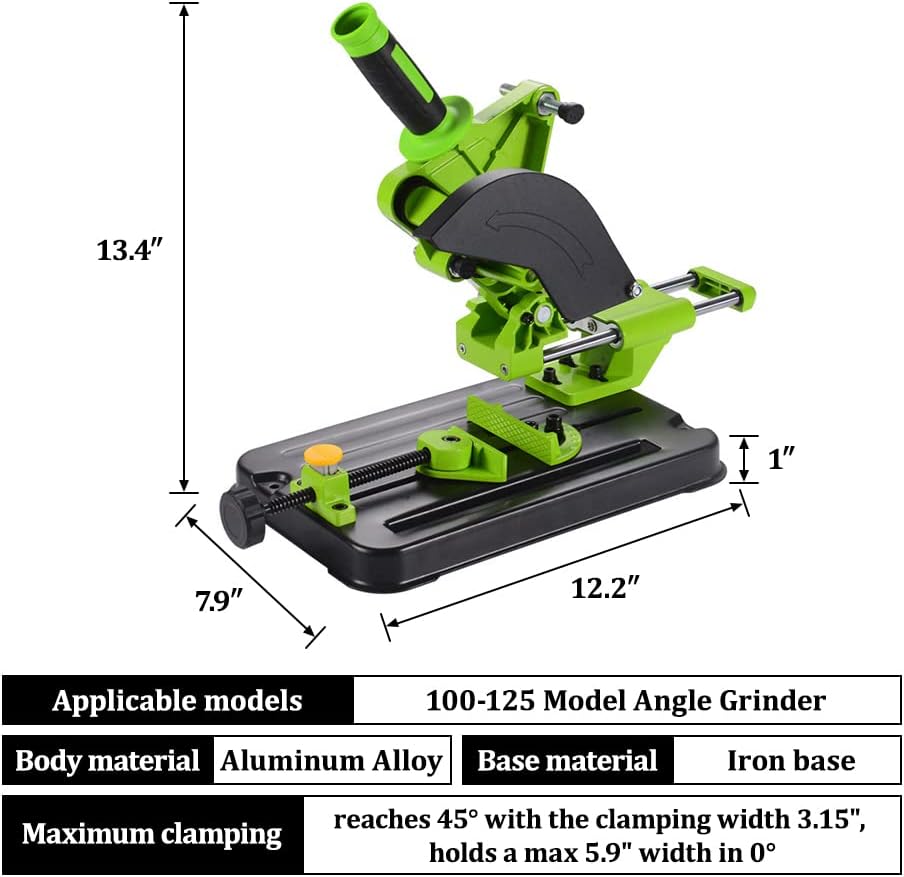 YUEWO Angle Grinder Stand Fixed Universal Bracket Holder Sliding Type Polishing Machine Conversion Cutting Machine Table Saw Desktop Angle Grinding Machine Stand for 3.94-4.92" Metalworking Home DIY