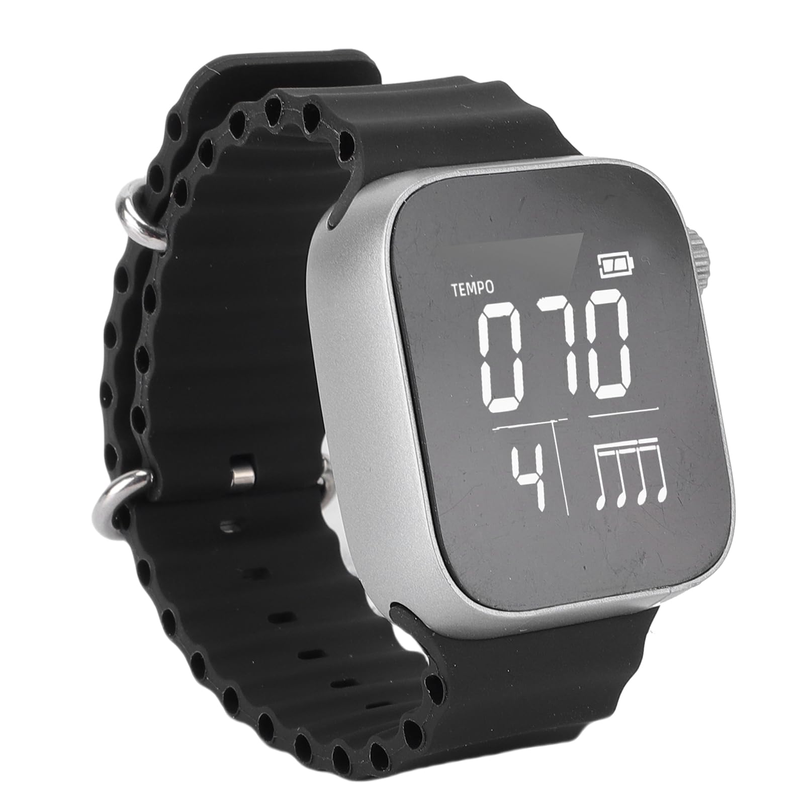 Bewinner Reloj con Metrónomo Vibratorio para Músicos y Entusiastas del Fitness, Entrenador de Ritmo Portátil con Ajustable 40-240 BPM, Modo Deportivo, Pantalla LCD, Recargable por USB (BLACK)