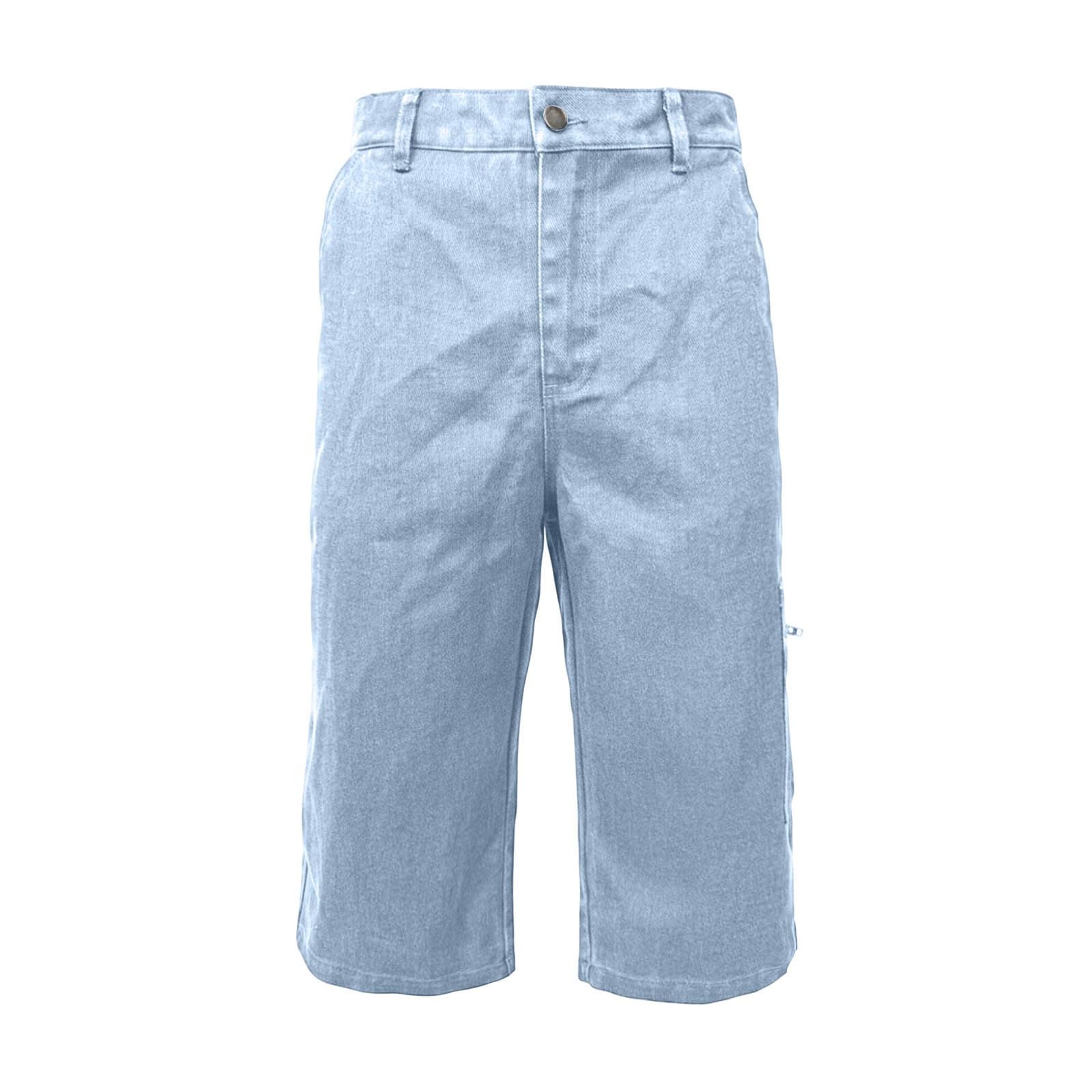 Pantalones Casuales Bolsillos Laterales Cremallera, Vaqueros Mezclilla Liso, Holgado Pierna Recta, Mujer