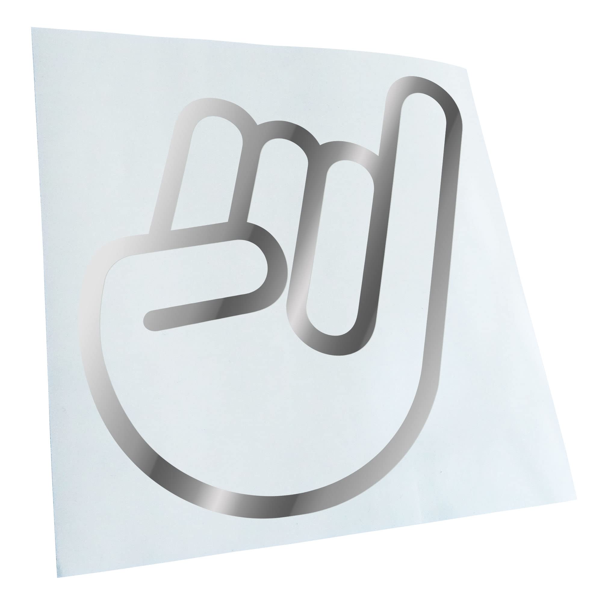 Kiwistar - Car Sticker - Chrome - 50 x 50 cm Stink Finger - Shocker Hand - Rear Window Car Sticker Weatherproof for Car Truck Moped Truck - Sticker Exterior Self-Adhesive Tuning Accessories for Window