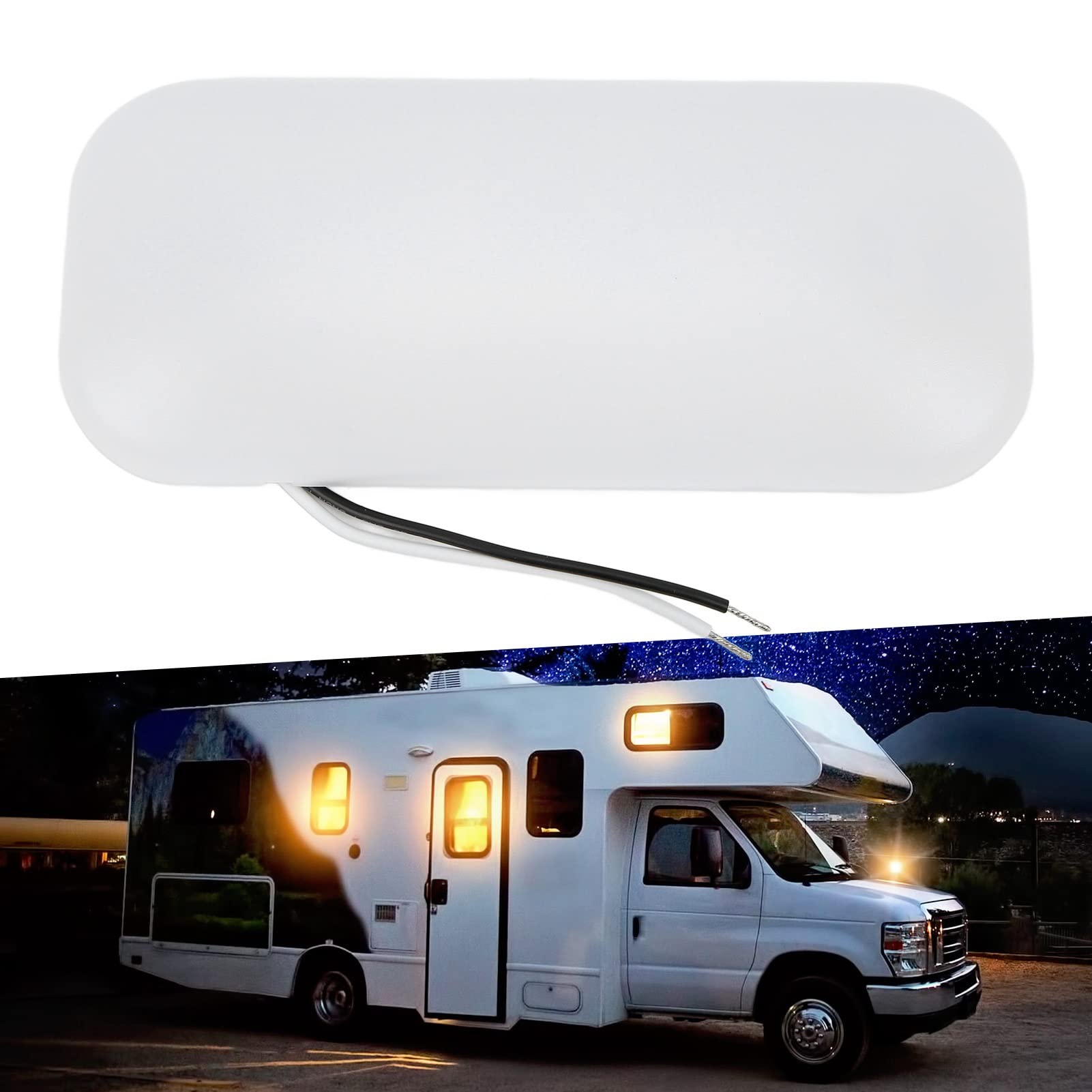 Plafonnier LED pour Camping-Car, 12V, 500lm, 6000K, éclairage Intérieur de Voiture avec Interrupteur, pour Camping-Car, Yachts, Bateau, Dôme (Pas de commutateur (HL-RDC))