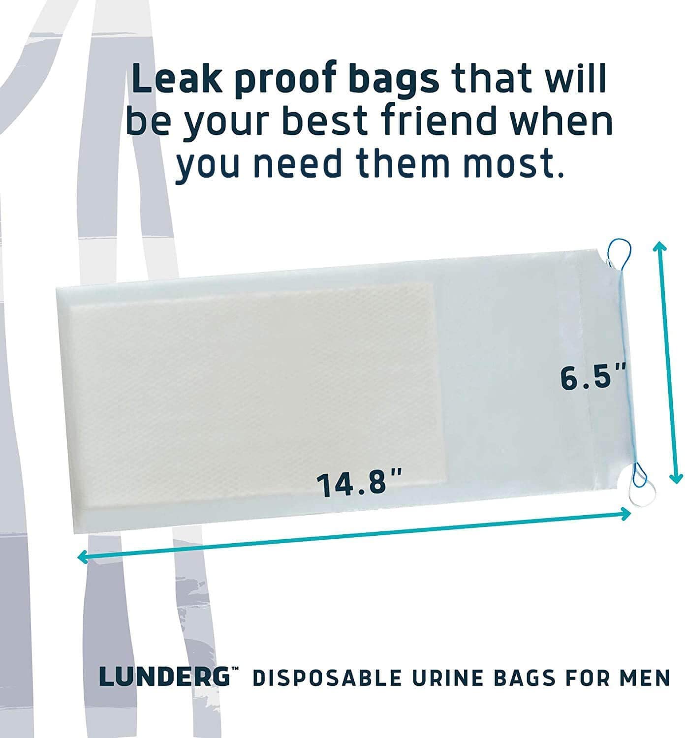 Lunderg Bolsas de orina desechables para hombres con almohadilla súper absorbente, paquete económico de 40 unidades, desechables y portátiles, para viajes, bolsa de orina de coche o inodoro de