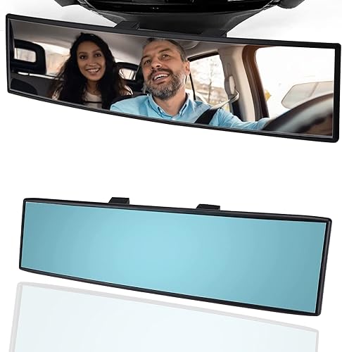 Miniatura 7 de OBTANIM 2 piezas de espejos retrovisores de automóvil de 12 pulgadas, vidrio HD, antirreflejos, clip panorámico gran angular, accesorios para espejo