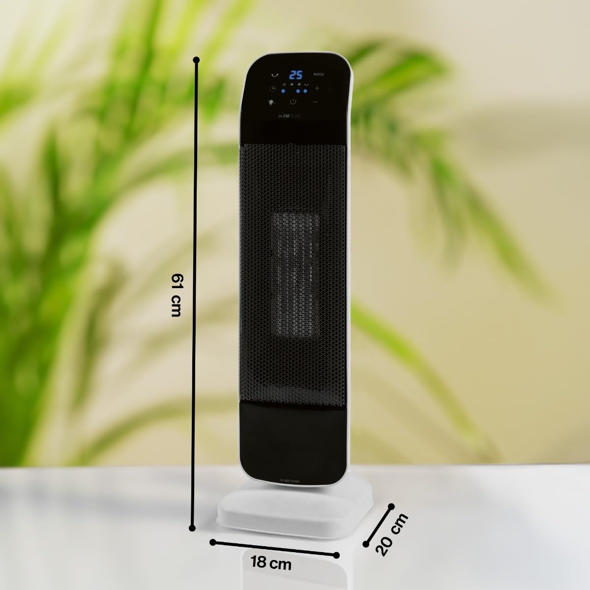 Clatronic Heizlüfter mit PTC-Keramik-Heizelement | 15-35 °C einstellbar | Ventilator kühlen | Keramik-Heizlüfter mit Sensor Touch-Bedienfeld | Einstellbare Raumtemperatur | HL 3763