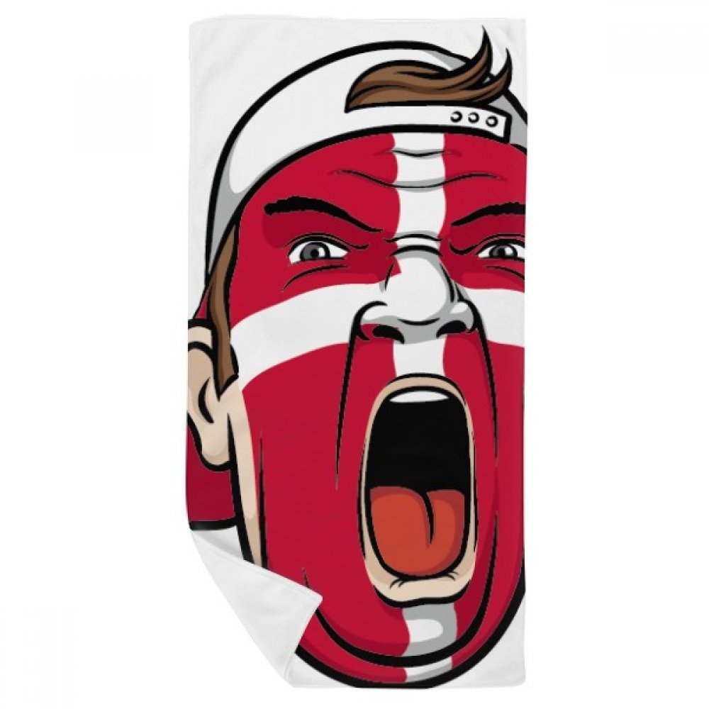 Serviette de bain drapeau Danemark 35x70 cm douce pour le visage