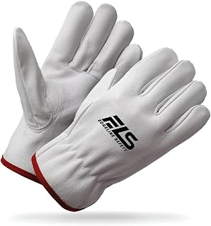 Cowhide Leather Work Gloves for Men - 12 Pack Leather Driver Gloves for Gardening, Construction, Driving, etc