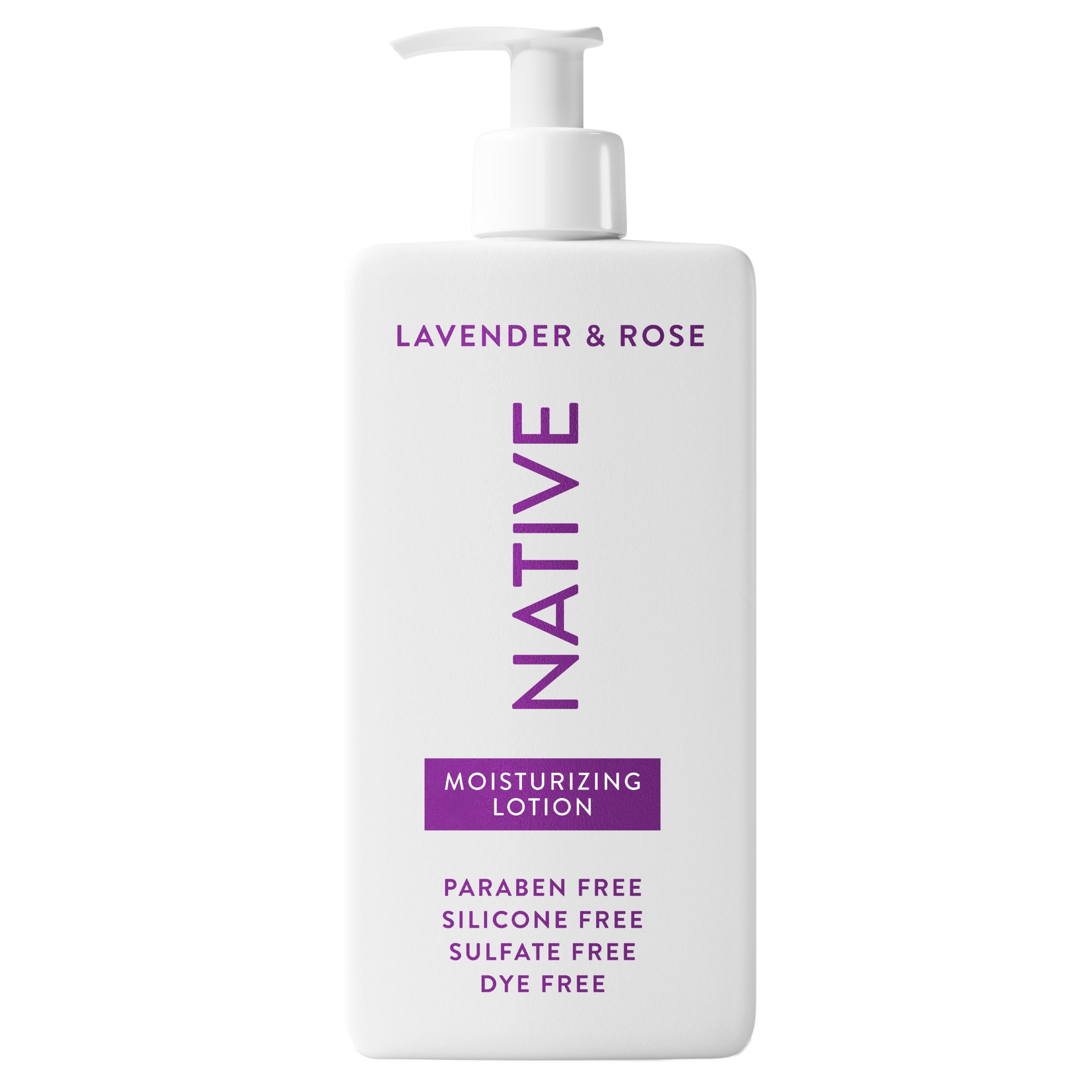 Native Body Lotion Contains Naturally Derived Plant-Based Moisturizers for Women and Men | Restores Dry Skin, Lavender & Rose, 16.5 fl oz