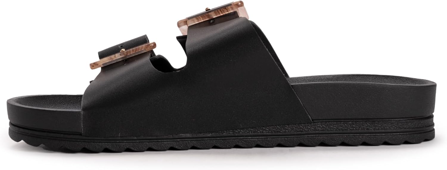 MUK LUKS Women's Grand Cayman Sandal, Black, 8