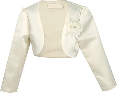 Freebily Bolero Bebe Enfant Fille A Manche Longue Fleur Cardigan Bolero Gilet Demoiselle D Honneur Bapteme Soiree Ceremonie Veste Etole En Satin 9 Mois 14 Ans Amazon Fr Vetements