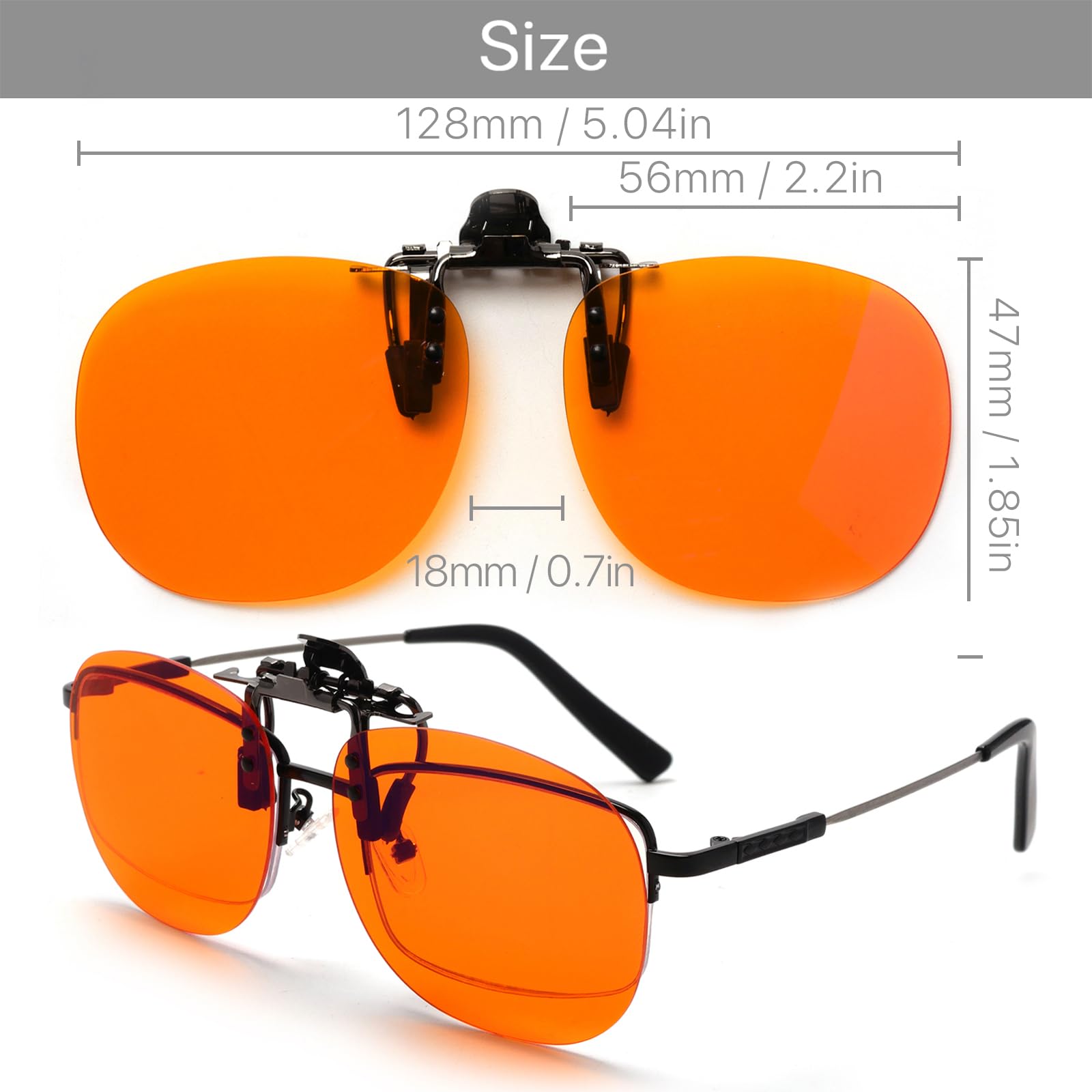 VANANA Gafas de bloqueo de luz azul con clip, sin montura para juegos de computadora, para migraña, sensibles a la luz, hombres y mujeres, UV400