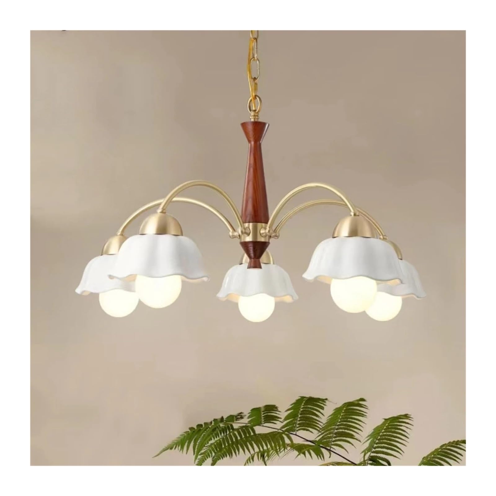 YUFENG Salon scandinave V-intage - Lampe de luxe en porcelaine blanche tout en laiton Ambiance Salle à manger Lumières de chambre à coucher