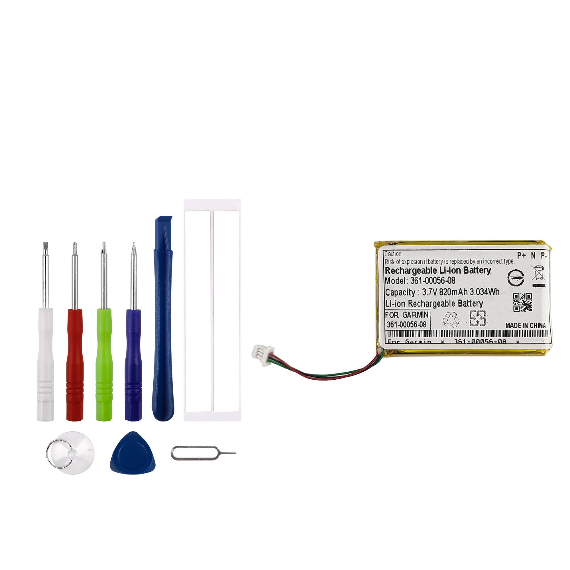 361-00056-00 zapasowy akumulator kompatybilny z Garmin DriveSmart 5, 50 LMT-D, 51 LMT-D EU, 55, 61 LMT-S, nawigacja GPS z zestawem narzędzi
