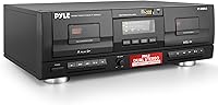 Pyle PT659DU Dual Cassette Deck MP3 Converter - Stereo Tape Player Recorder w/ USB, CrO2 Support, Noise Reduction, RCA Dubbing