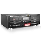 Dual Stereo Cassette Tape Deck - Clear Audio Double Player Recorder System w/ MP3 Music Converter, RCA for Recording, Dubbing, USB, Retro Design - For Standard / CrO2 Tapes, Home Use - PT659DU